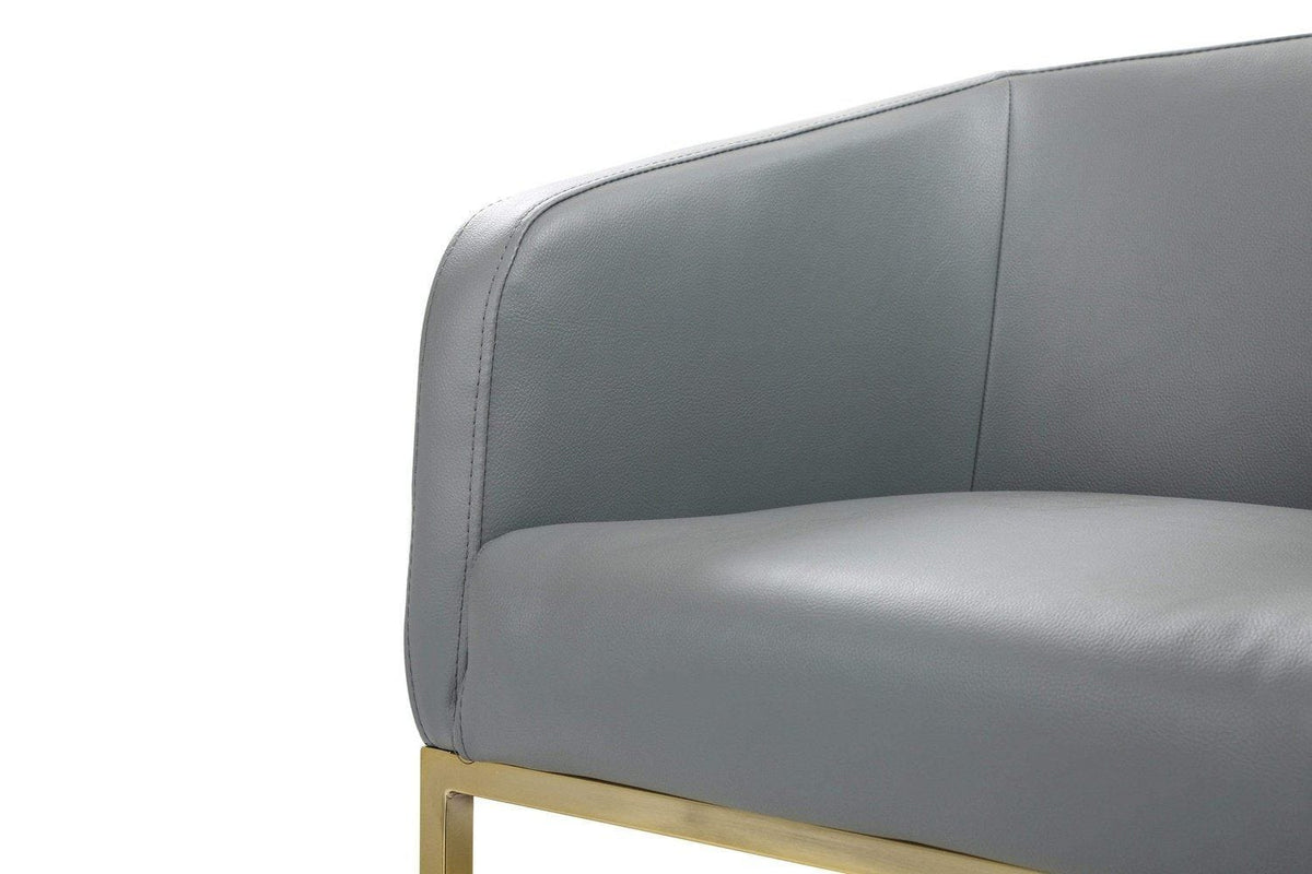 Iconic Home Tess Faux Leather Bar Stool Chair Gold Base