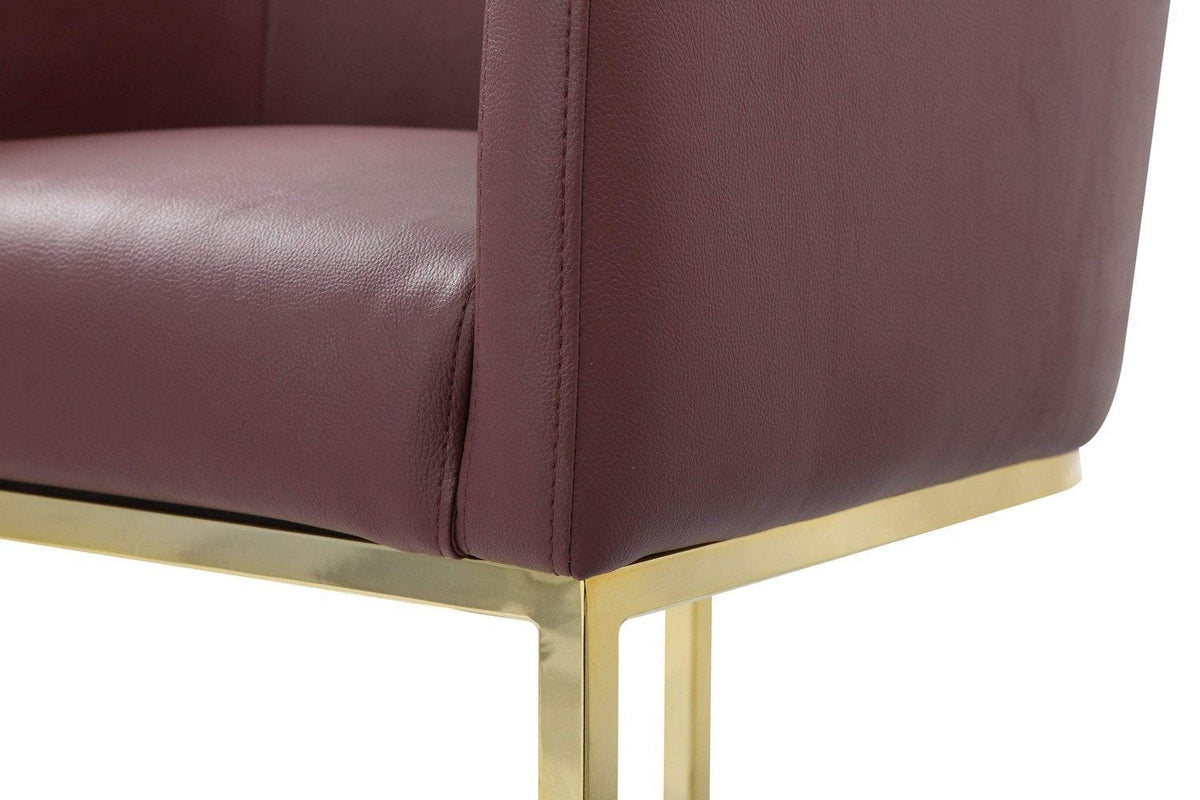 Iconic Home Tess Faux Leather Bar Stool Chair Gold Base