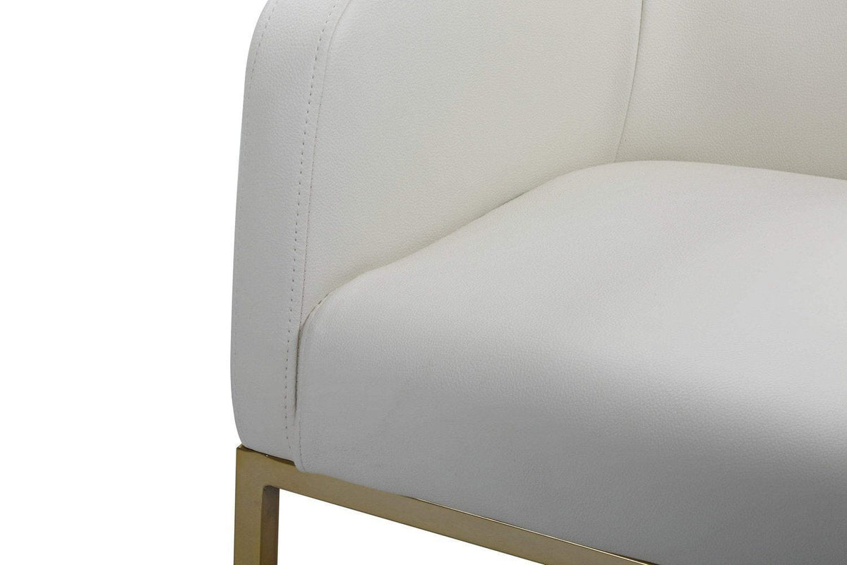 Iconic Home Tess Faux Leather Bar Stool Chair Gold Base