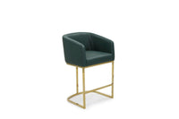Iconic Home Tess Faux Leather Counter Stool Chair Gold Base