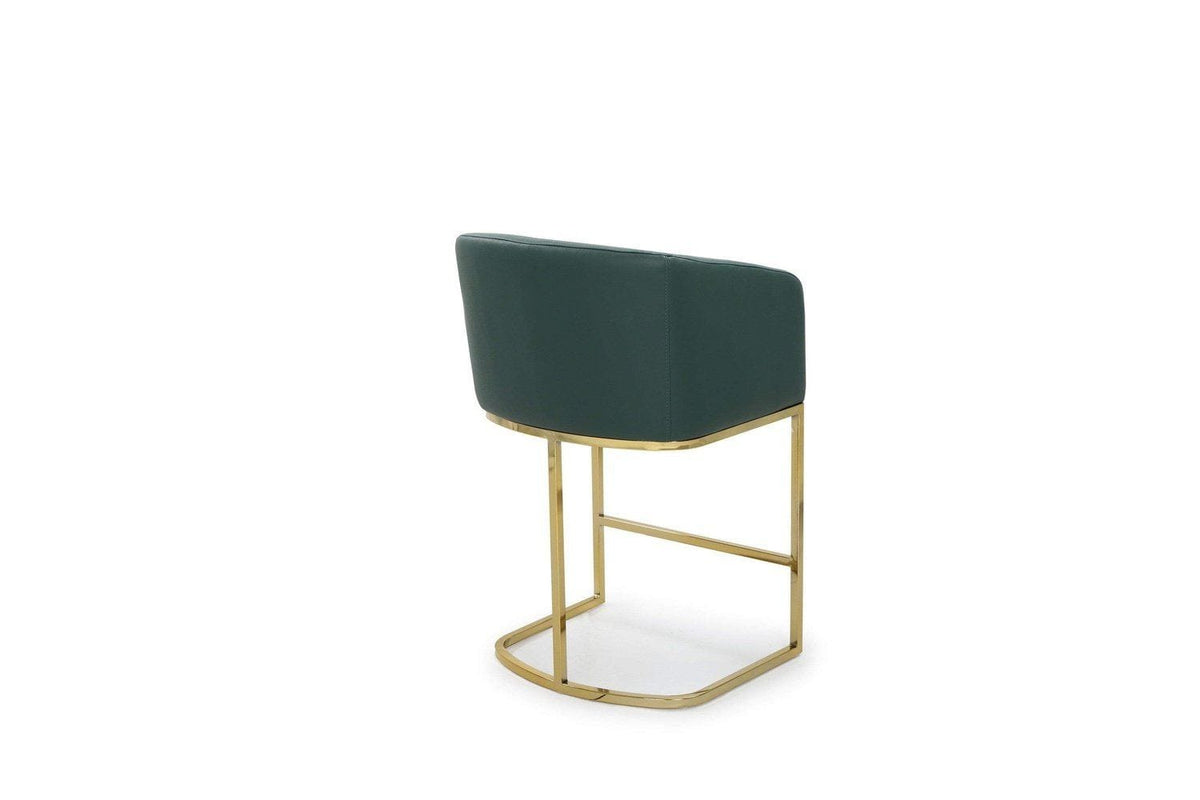 Iconic Home Tess Faux Leather Counter Stool Chair Gold Base