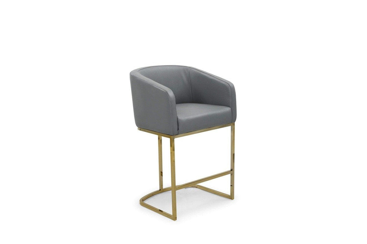 Iconic Home Tess Faux Leather Counter Stool Chair Gold Base