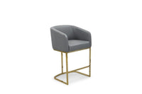 Iconic Home Tess Faux Leather Counter Stool Chair Gold Base