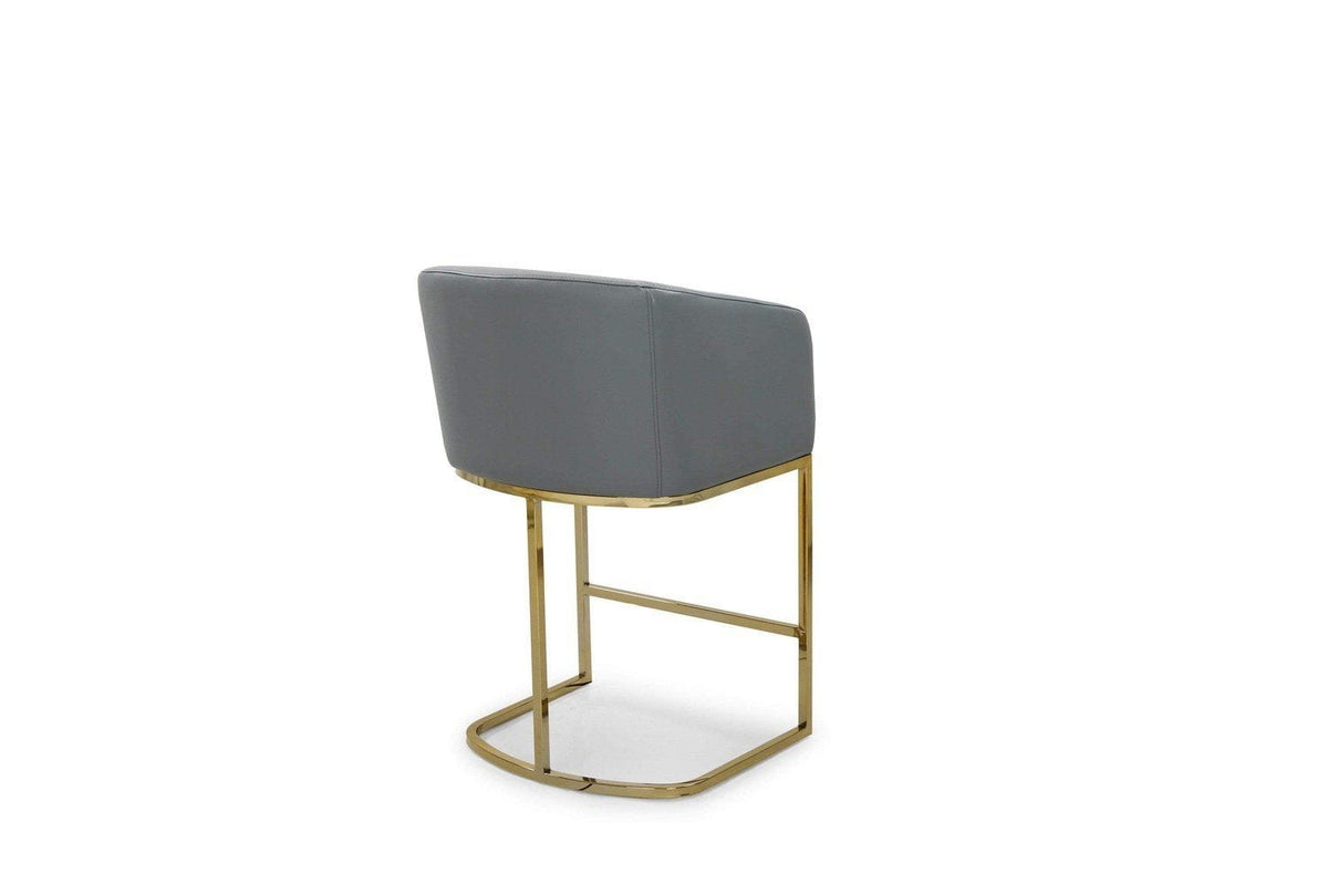 Iconic Home Tess Faux Leather Counter Stool Chair Gold Base