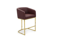 Iconic Home Tess Faux Leather Counter Stool Chair Gold Base