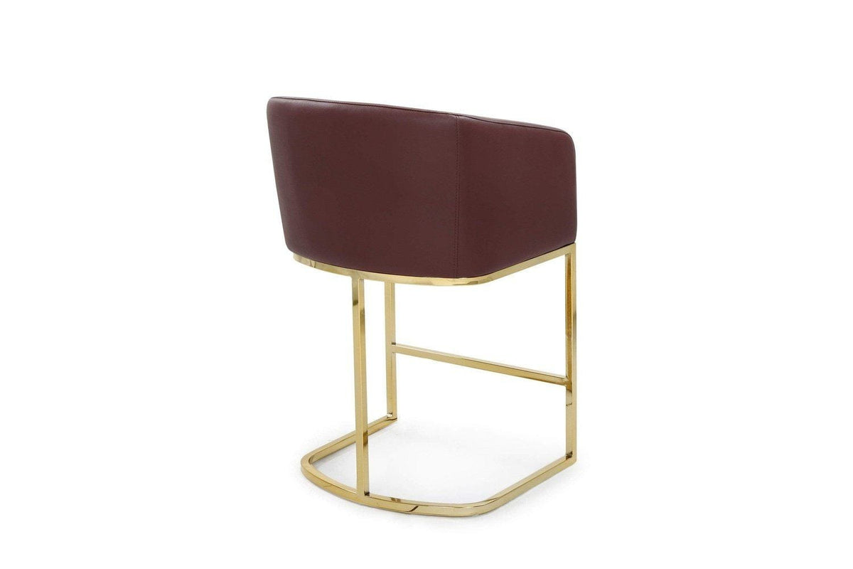 Iconic Home Tess Faux Leather Counter Stool Chair Gold Base