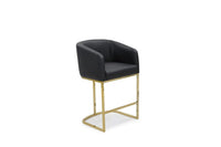 Iconic Home Tess Faux Leather Counter Stool Chair Gold Base