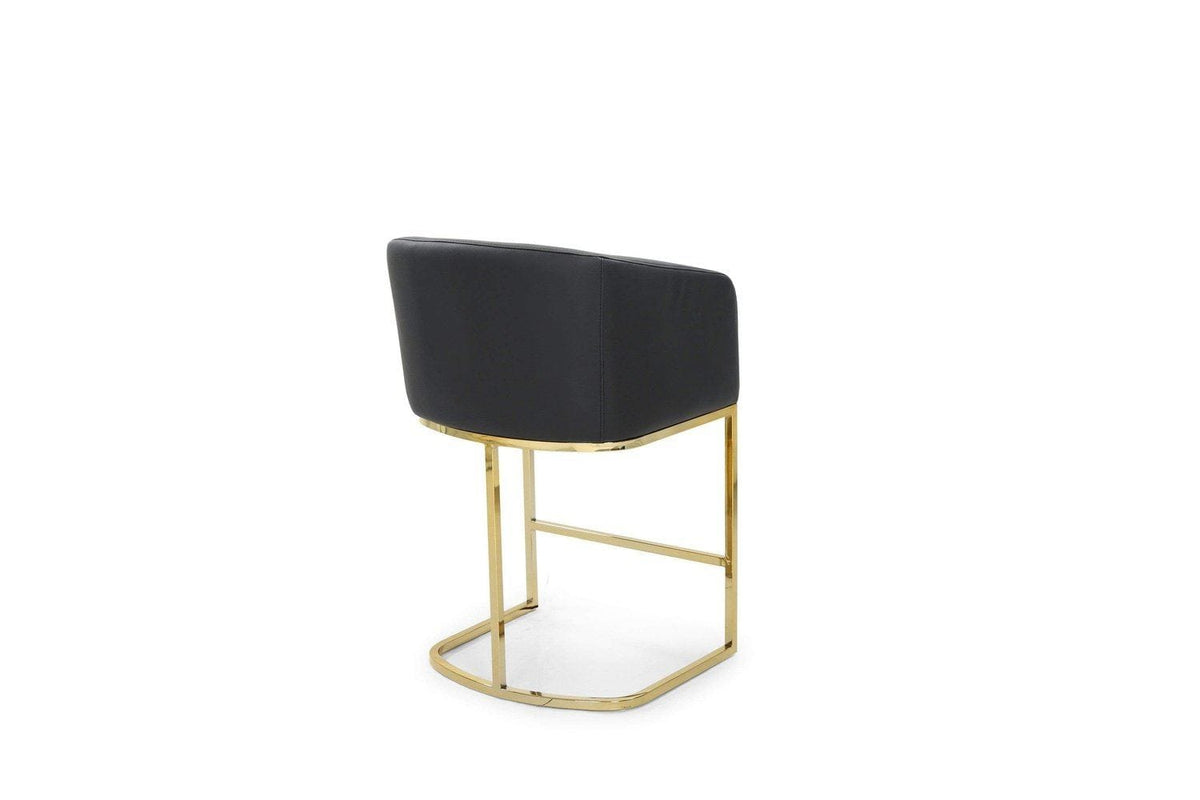 Iconic Home Tess Faux Leather Counter Stool Chair Gold Base