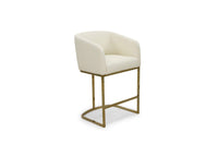 Iconic Home Tess Faux Leather Counter Stool Chair Gold Base
