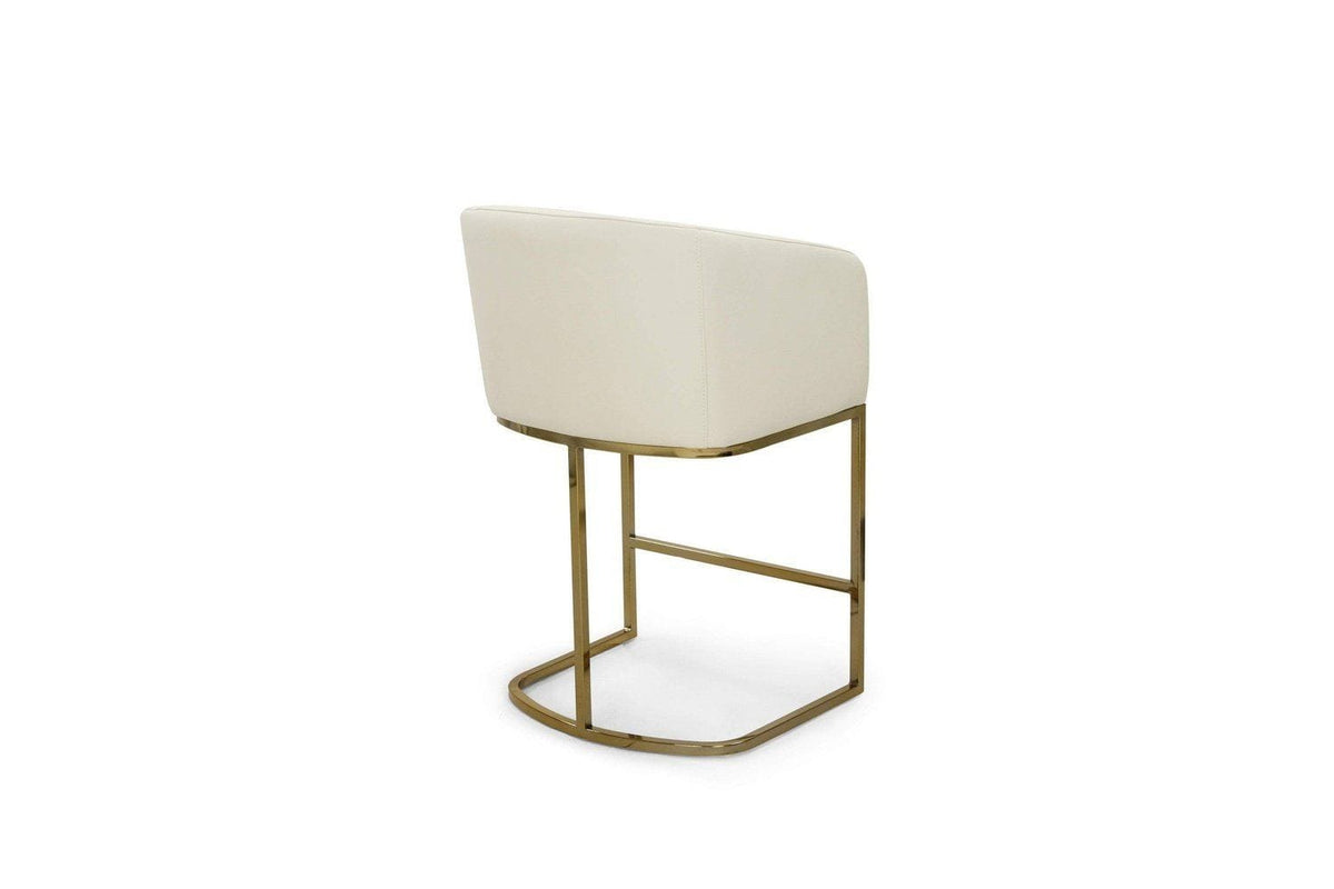 Iconic Home Tess Faux Leather Counter Stool Chair Gold Base