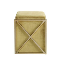 Iconic Home Vana Velvet Square Ottoman