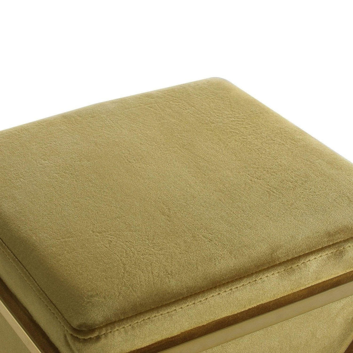 Iconic Home Vana Velvet Square Ottoman