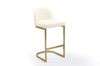 Iconic Home Xander Faux Leather Bar Stool Chair Gold Base