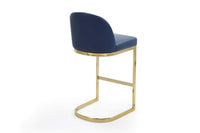 Iconic Home Xander Faux Leather Bar Stool Chair Gold Base