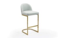 Iconic Home Xander Faux Leather Bar Stool Chair Gold Base