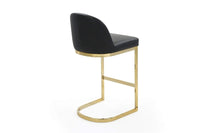 Iconic Home Xander Faux Leather Bar Stool Chair Gold Base