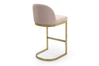 Iconic Home Xander Faux Leather Bar Stool Chair Gold Base