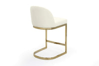 Iconic Home Xander Faux Leather Counter Stool Chair Gold Base