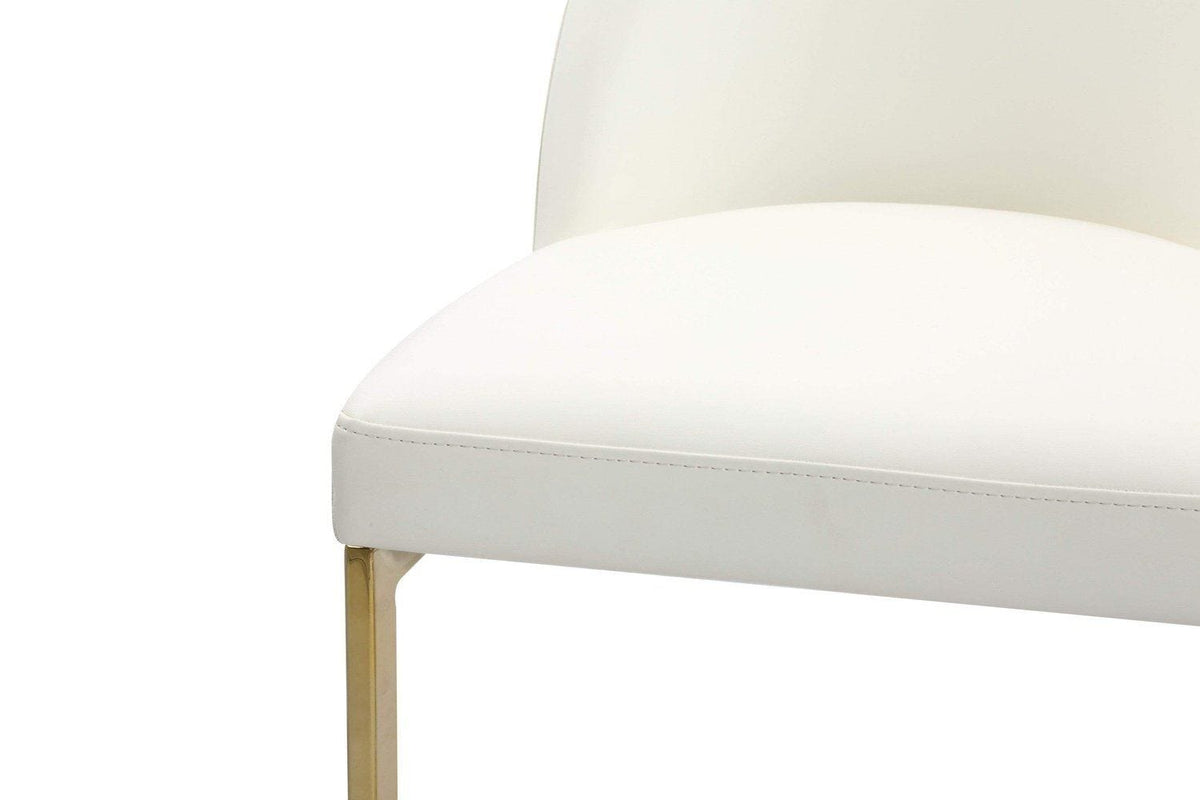 Iconic Home Xander Faux Leather Counter Stool Chair Gold Base