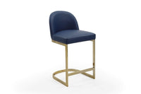 Iconic Home Xander Faux Leather Counter Stool Chair Gold Base
