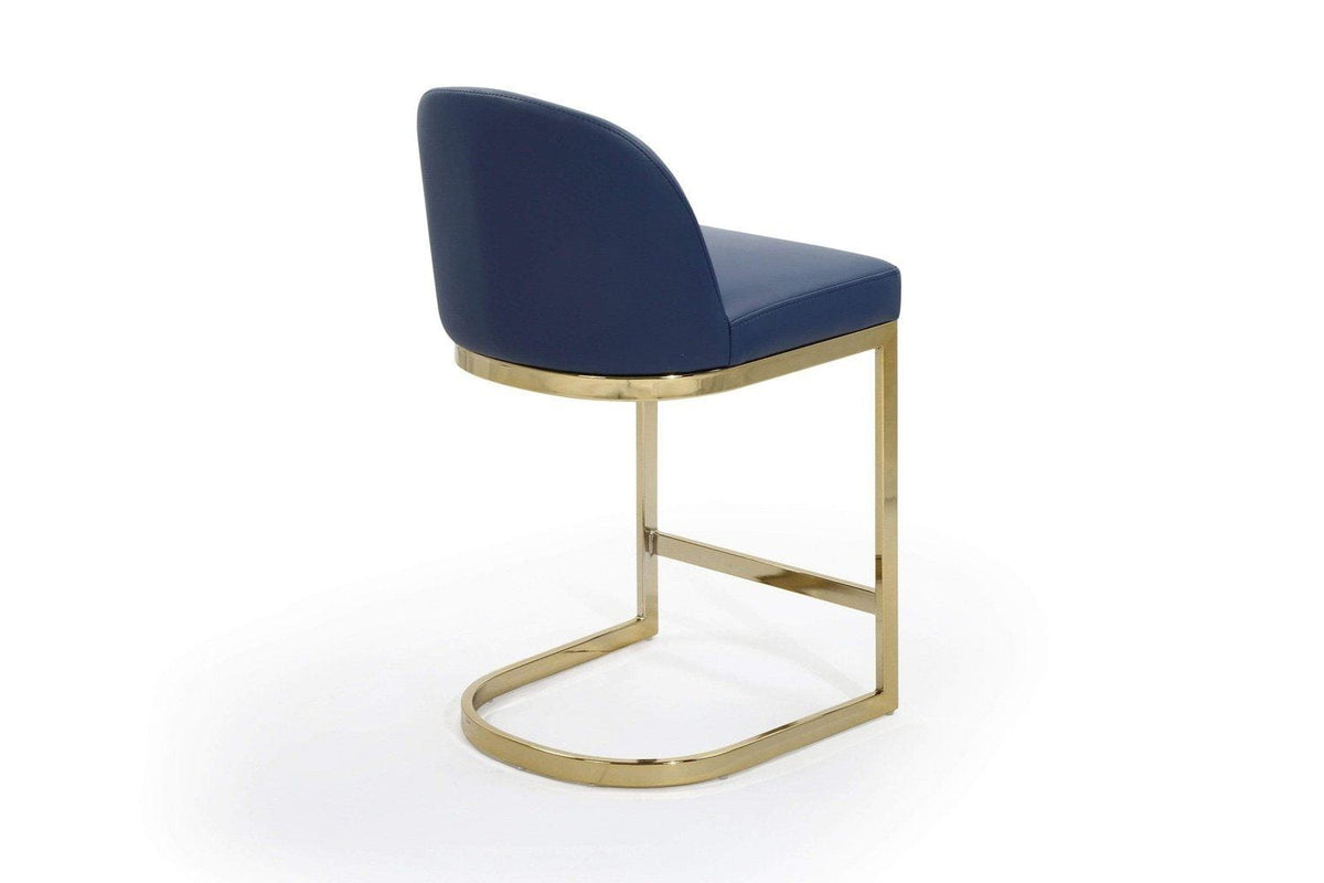 Iconic Home Xander Faux Leather Counter Stool Chair Gold Base