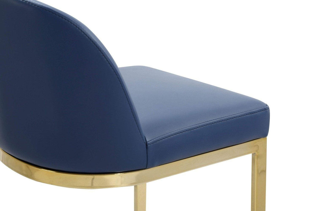 Iconic Home Xander Faux Leather Counter Stool Chair Gold Base
