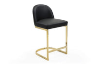 Iconic Home Xander Faux Leather Counter Stool Chair Gold Base