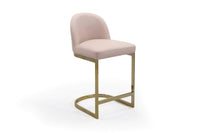 Iconic Home Xander Faux Leather Counter Stool Chair Gold Base