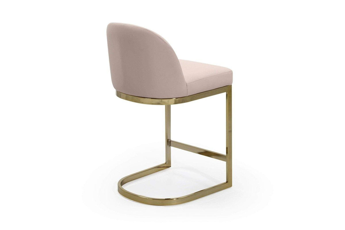 Iconic Home Xander Faux Leather Counter Stool Chair Gold Base