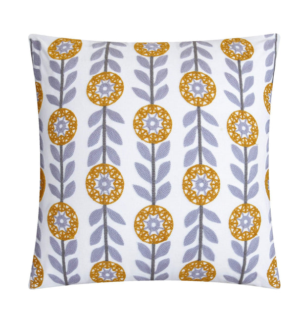 Chic Home Grand Palace 1 Piece 100% Cotton Decorative Pillow Ribbon Embroidered Lavender