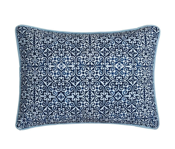 Chic Home Magical Medallion 1 Piece 100% Cotton Oblong Decorative Pillow Shibori Pattern Blue