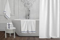 Striped Hem Turkish Cotton 6 Piece Towel Set-Navy