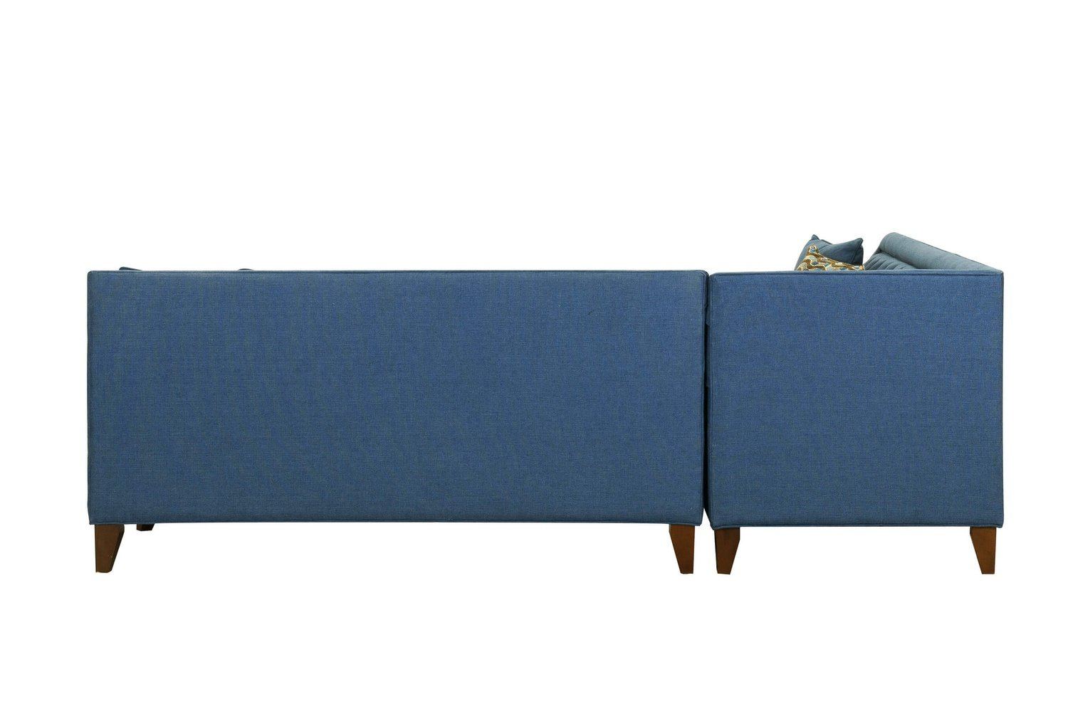 Aberdeen Left Facing Linen Tufted Sectional Sofa