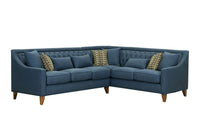 Chic Home Aberdeen Right Facing Linen Tufted Sectional Sofa Teal