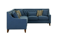 Chic Home Aberdeen Right Facing Linen Tufted Sectional Sofa Teal