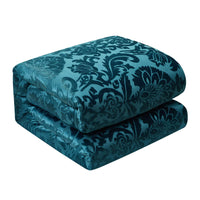 Chic-Home-Athena 5 Piece Jacquard Burnout Velvet Damask Comforter Set-