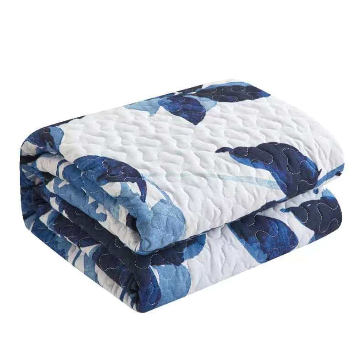 Chic Home Avery 3 Piece Watercolor Floral Quilt Set Blue