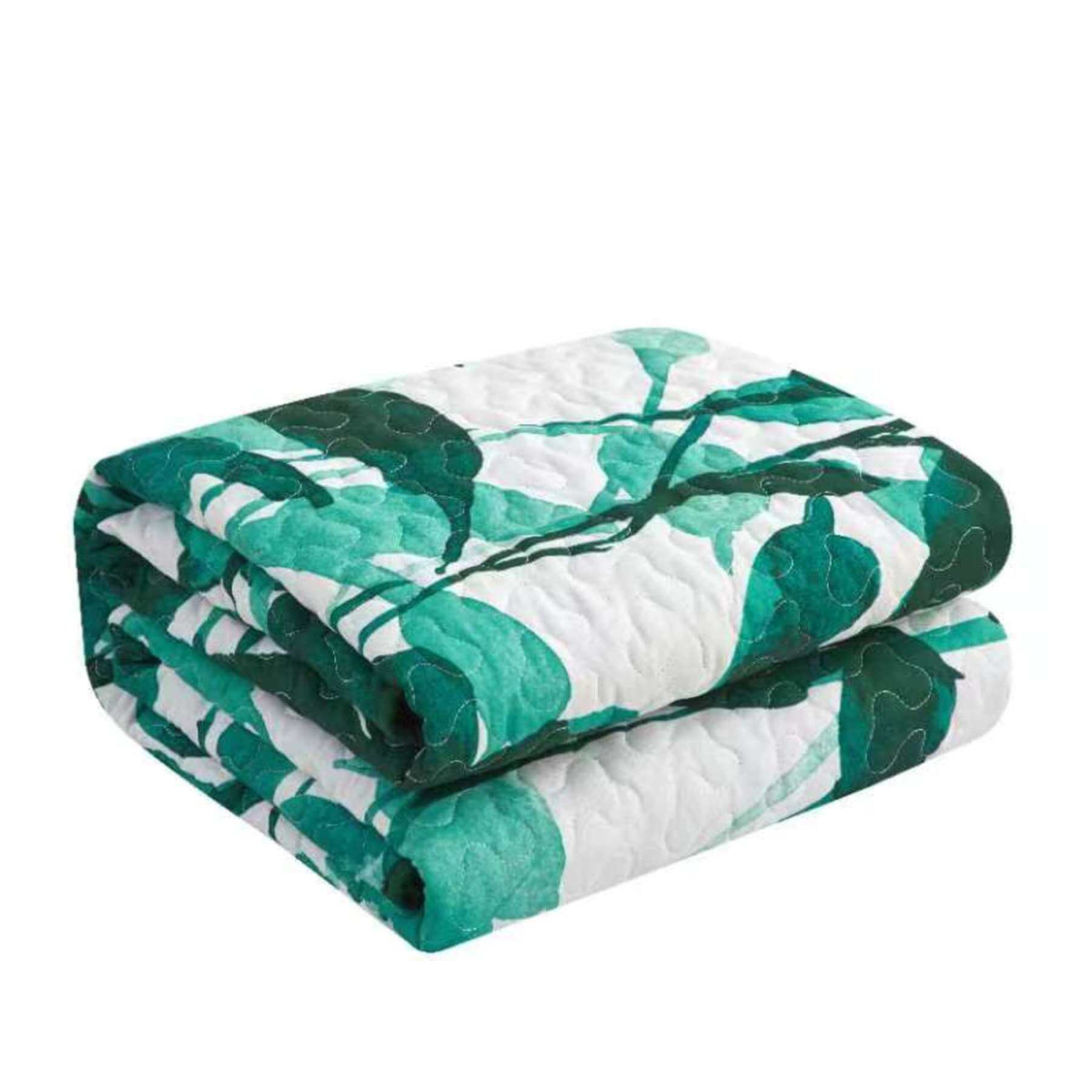 Chic Home Avery 7 Piece Watercolor Floral Quilt Set Green
