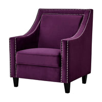 Chic Home Camren Velvet Accent Chair Purple