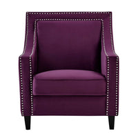 Chic Home Camren Velvet Accent Chair Purple