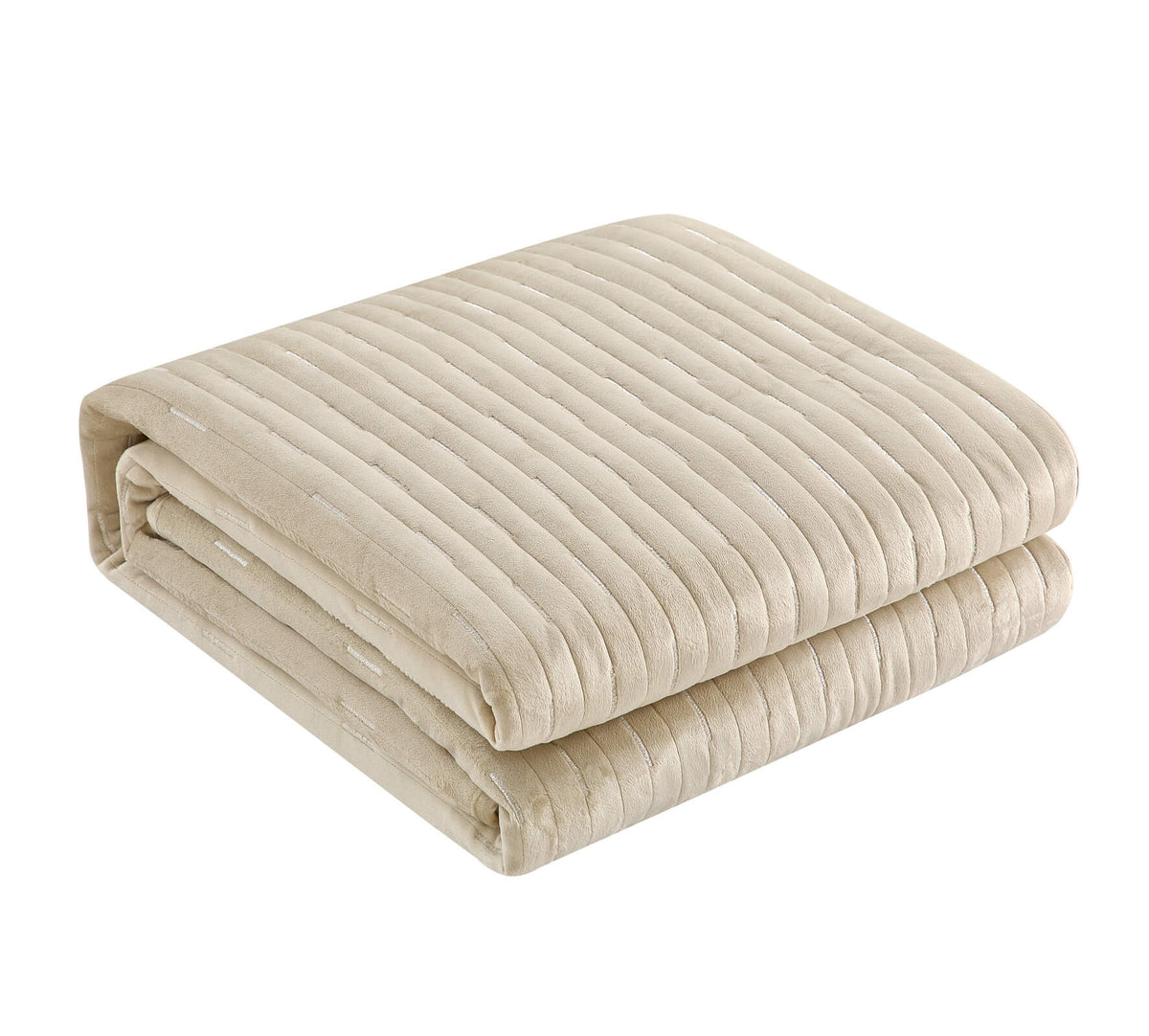 Chic Home Castiel 3 Piece Velvet Quilt Set Beige