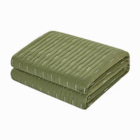 Chic Home Castiel 3 Piece Velvet Quilt Set Green