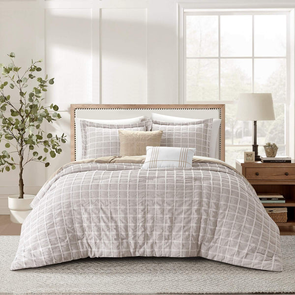 Chic Home Christine 5 Piece Sherpa Textured Comforter Set - Taupe