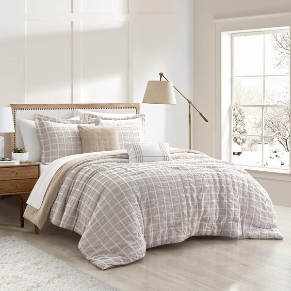 Chic Home Christine 5 Piece Sherpa Textured Comforter Set - Taupe