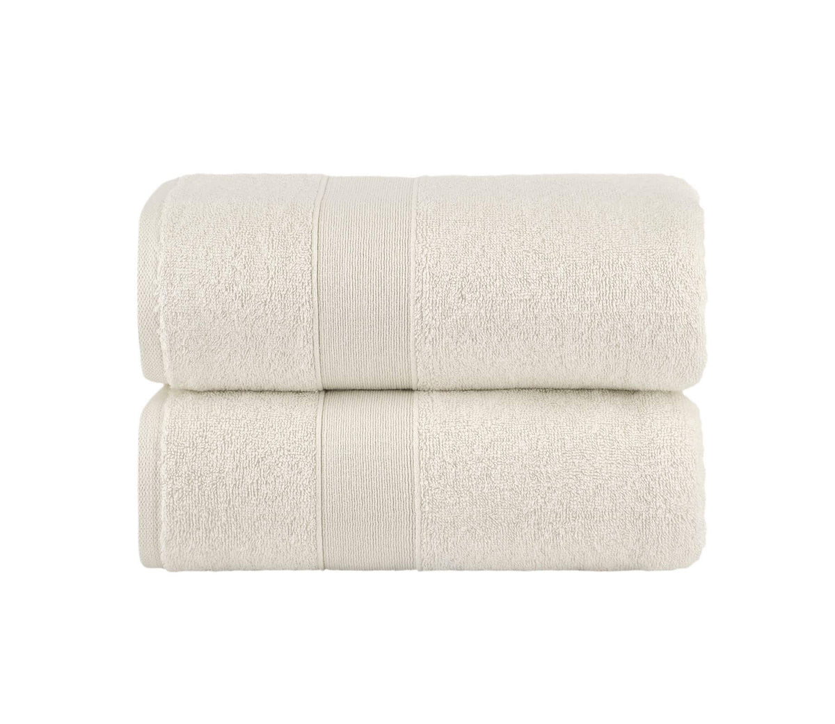 Chic Home Dobby Border Turkish Cotton 2 Piece Bath Sheet Towel Set-Beige