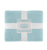 Chic Home Dobby Border Turkish Cotton 2 Piece Bath Sheet Towel Set-Blue