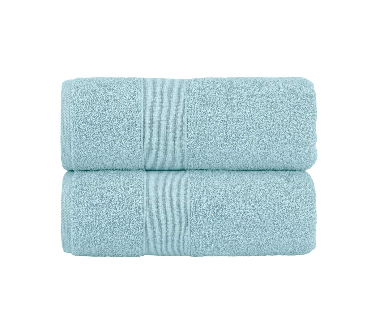 Chic Home Dobby Border Turkish Cotton 2 Piece Bath Sheet Towel Set-Blue