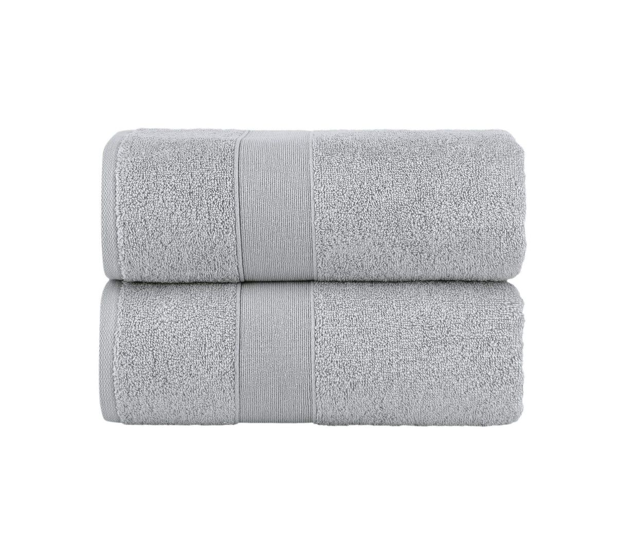 Chic Home Dobby Border Turkish Cotton 2 Piece Bath Sheet Towel Set-Grey