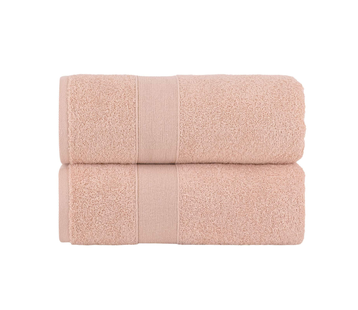 Chic Home Dobby Border Turkish Cotton 2 Piece Bath Sheet Towel Set-Rose