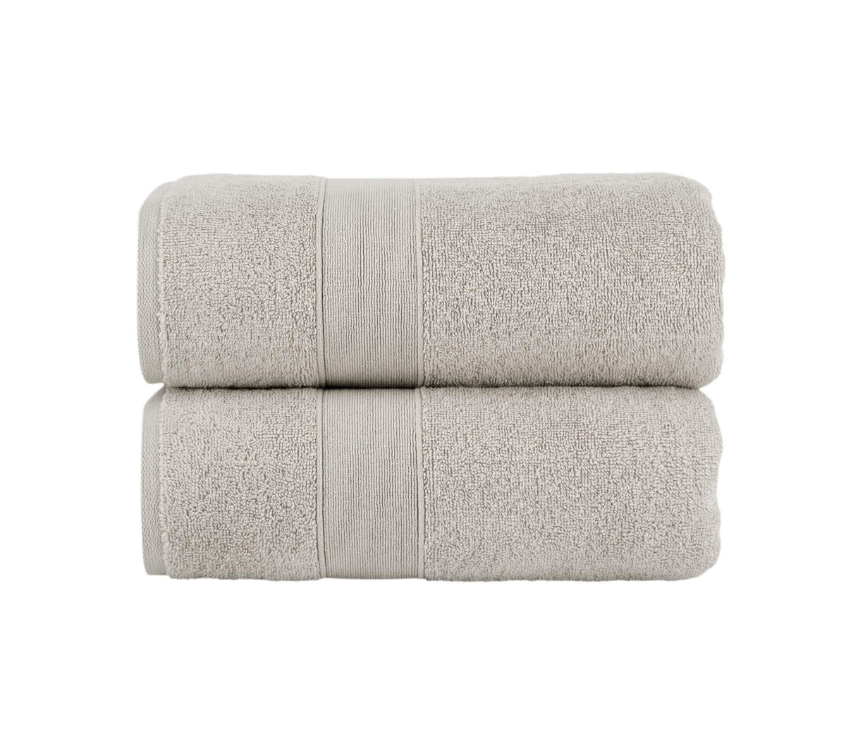 Chic Home Dobby Border Turkish Cotton 2 Piece Bath Sheet Towel Set-Taupe